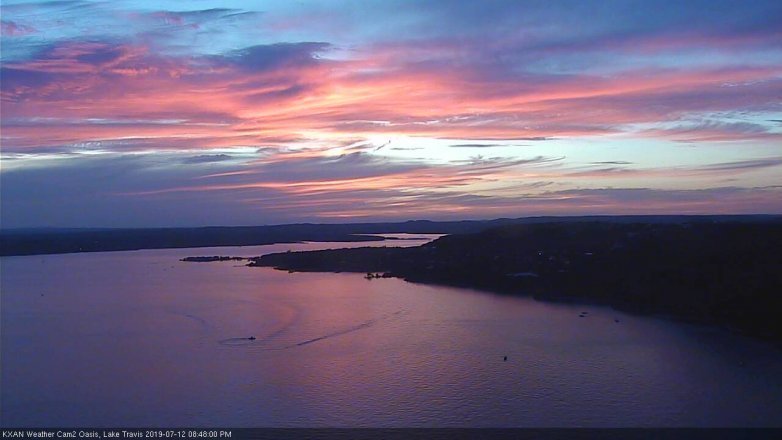 Lake Travis webcam, July 12, 2019 7:50 PM CT