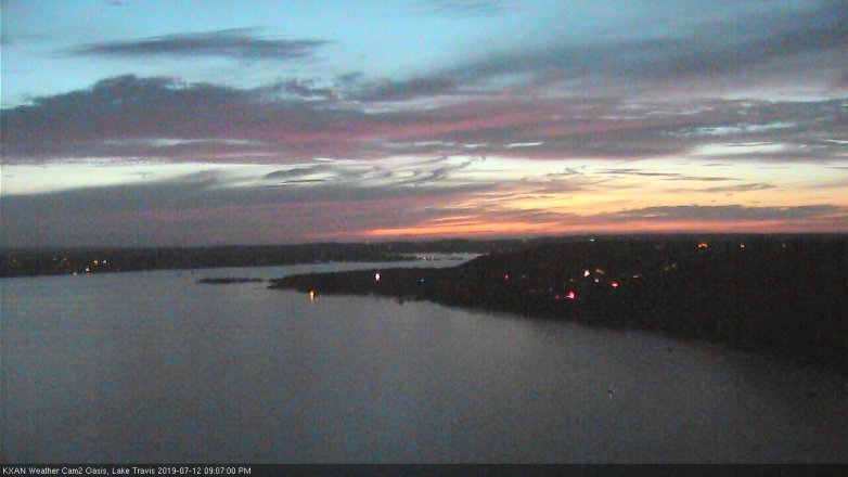 Lake Travis webcam, July 12, 2019 8:10 PM CT
