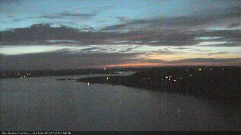 Lake Travis webcam, July 12, 2019 8:15 PM CT