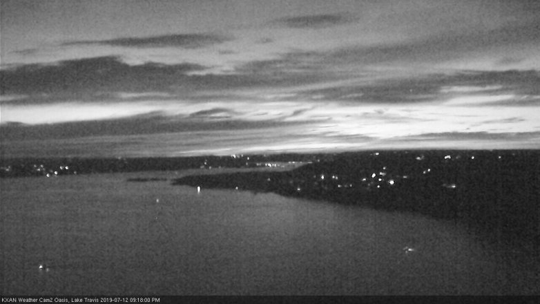 Lake Travis webcam, July 12, 2019 8:20 PM CT