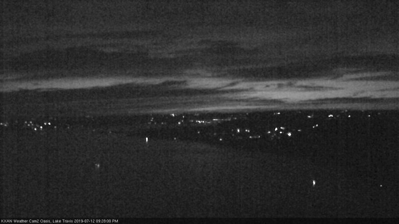 Lake Travis webcam, July 12, 2019 8:30 PM CT