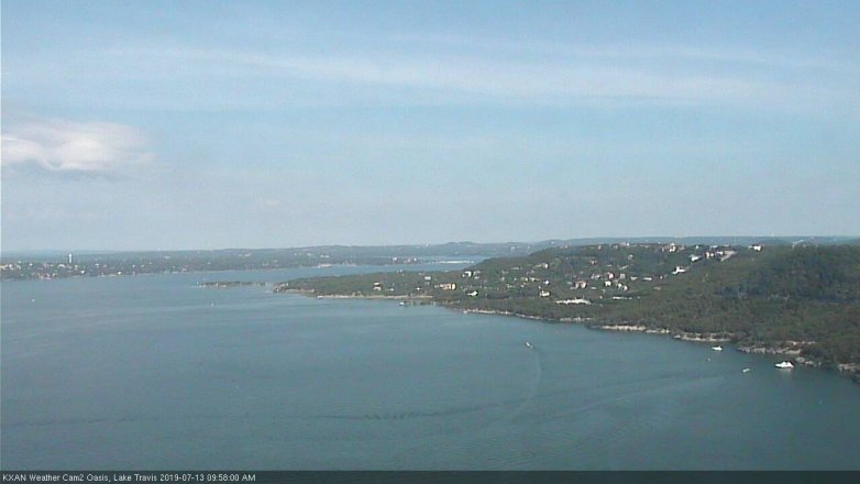 Lake Travis webcam, July 13, 2019 9:00 AM CT