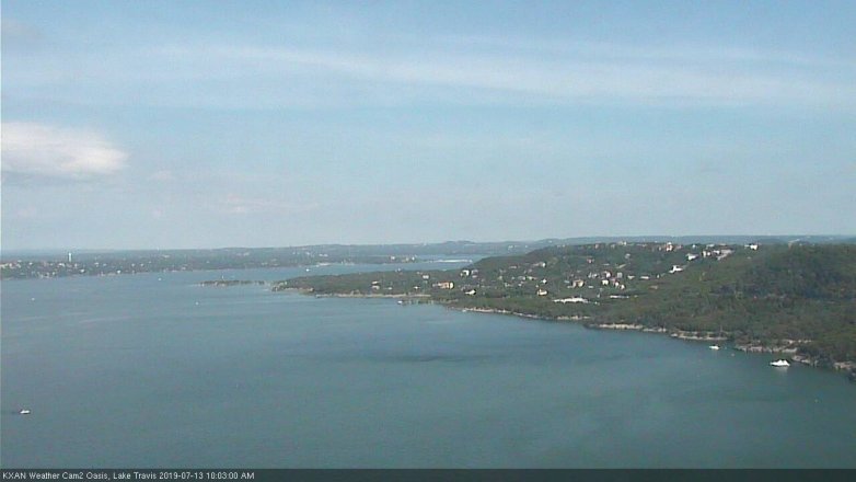 Lake Travis webcam, July 13, 2019 9:05 AM CT