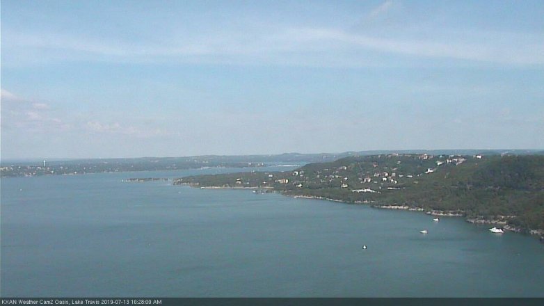 Lake Travis webcam, July 13, 2019 9:30 AM CT
