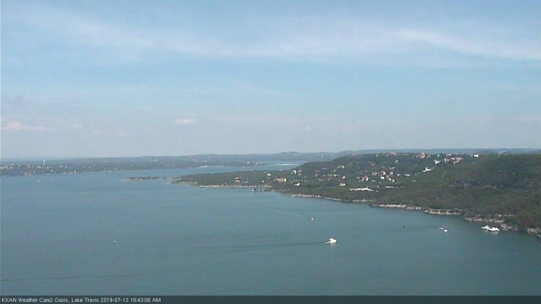 Lake Travis webcam, July 13, 2019 9:45 AM CT