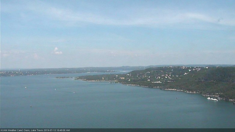 Lake Travis webcam, July 13, 2019 9:50 AM CT