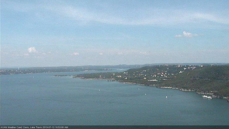 Lake Travis webcam, July 13, 2019 9:55 AM CT