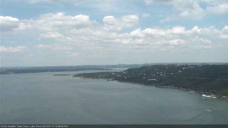Lake Travis webcam, July 13, 2019 11:50 AM CT