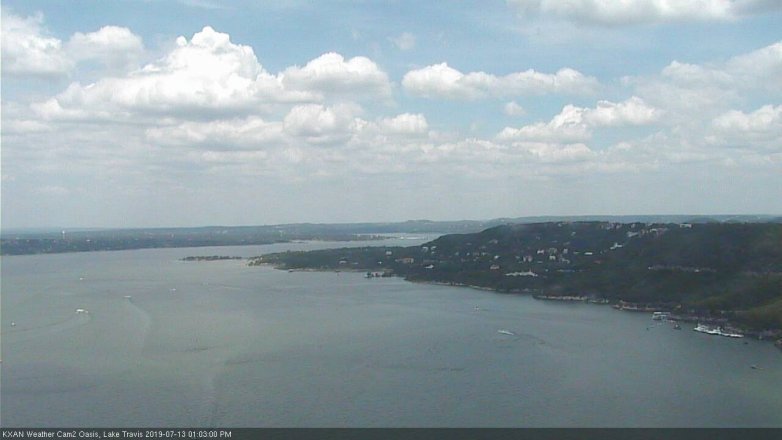 Lake Travis webcam, July 13, 2019 12:05 PM CT