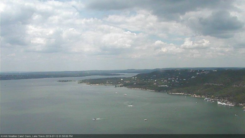 Lake Travis webcam, July 13, 2019 1:00 PM CT