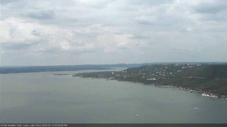 Lake Travis webcam, July 13, 2019 1:55 PM CT