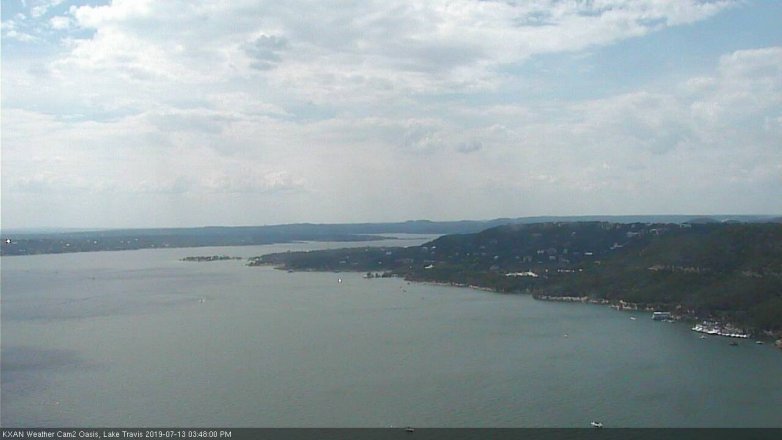 Lake Travis webcam, July 13, 2019 2:50 PM CT
