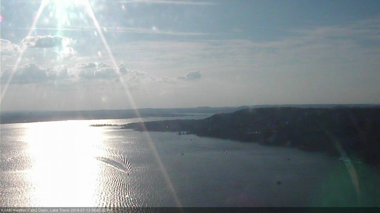 Lake Travis webcam, July 13, 2019 5:45 PM CT