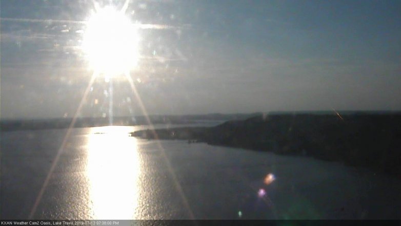 Lake Travis webcam, July 13, 2019 6:40 PM CT