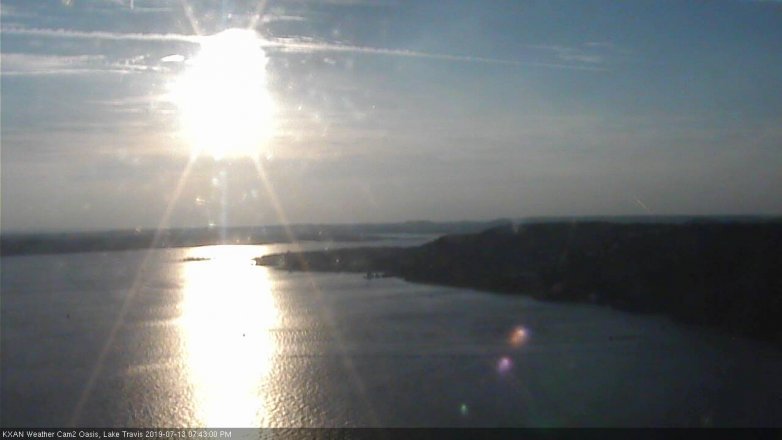 Lake Travis webcam, July 13, 2019 6:45 PM CT