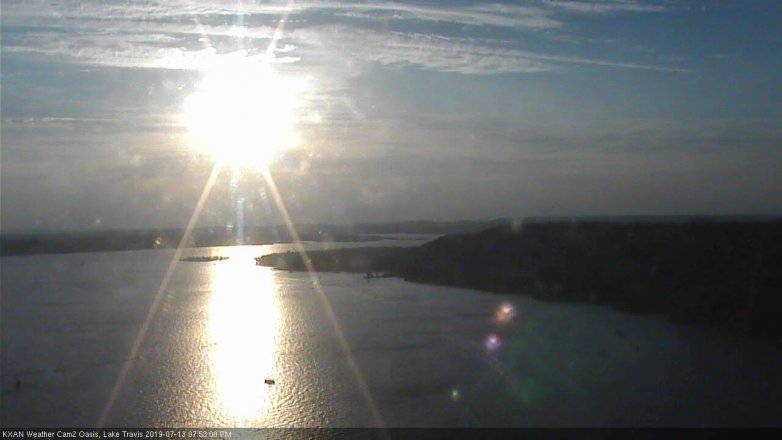 Lake Travis webcam, July 13, 2019 6:55 PM CT
