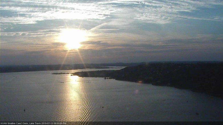 Lake Travis webcam, July 13, 2019 7:05 PM CT