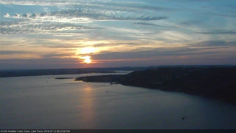 Lake Travis webcam, July 13, 2019 7:25 PM CT