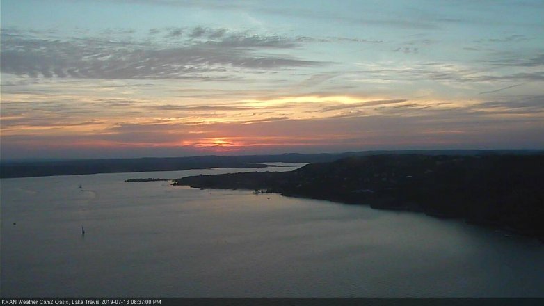 Lake Travis webcam, July 13, 2019 7:40 PM CT