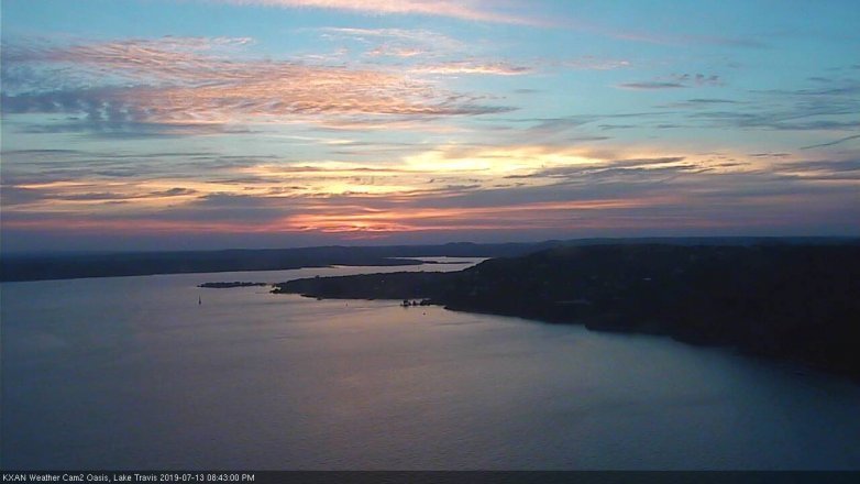 Lake Travis webcam, July 13, 2019 7:45 PM CT