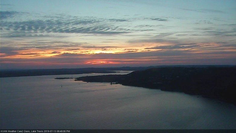Lake Travis webcam, July 13, 2019 7:50 PM CT