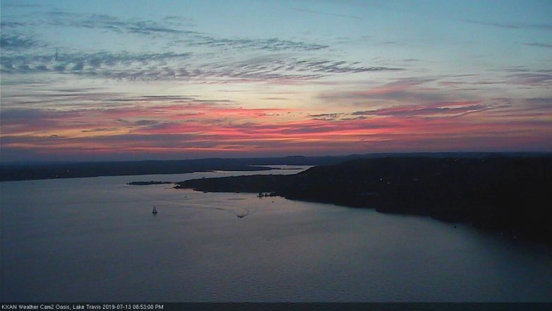 Lake Travis webcam, July 13, 2019 7:55 PM CT