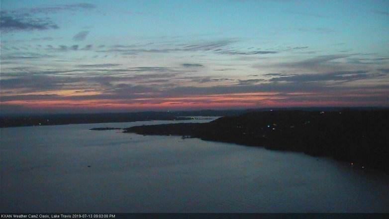Lake Travis webcam, July 13, 2019 8:05 PM CT