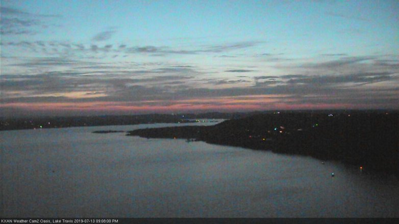 Lake Travis webcam, July 13, 2019 8:10 PM CT
