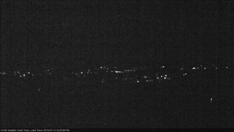 Lake Travis webcam, July 13, 2019 9:30 PM CT