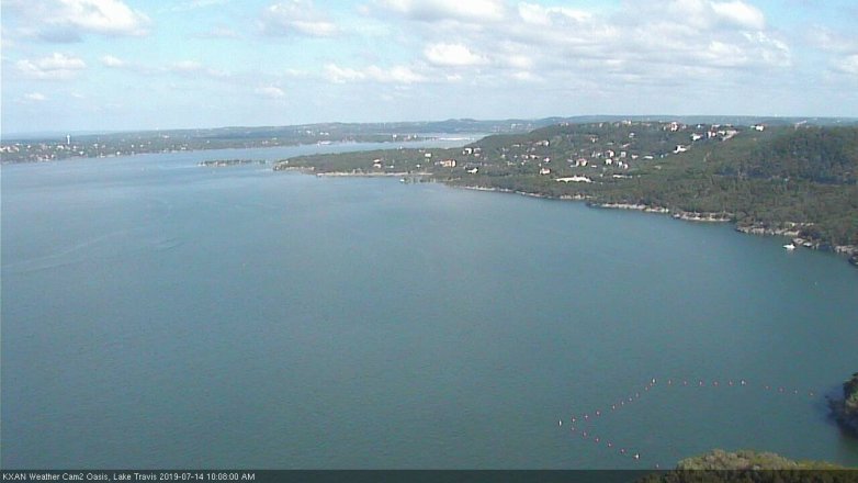 Lake Travis webcam, July 14, 2019 9:10 AM CT