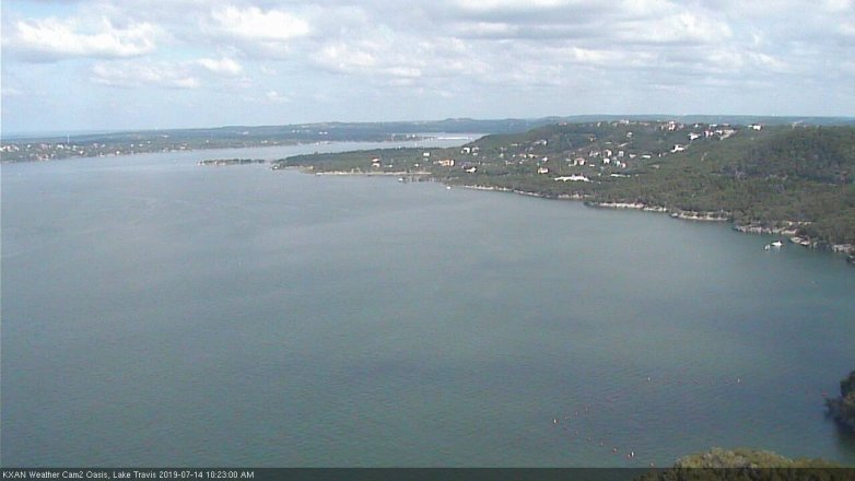 Lake Travis webcam, July 14, 2019 9:25 AM CT