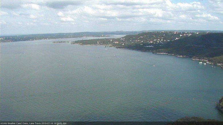 Lake Travis webcam, July 14, 2019 9:55 AM CT