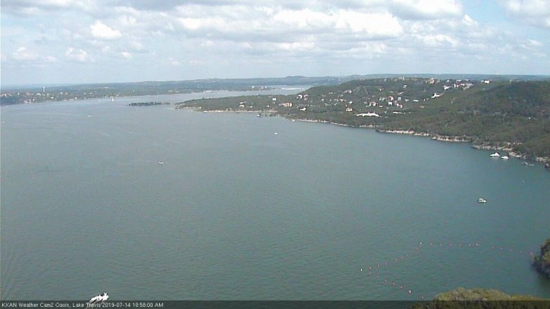 Lake Travis webcam, July 14, 2019 10:00 AM CT