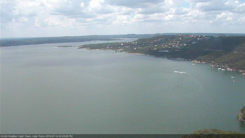 Lake Travis webcam, July 14, 2019 1:30 PM CT