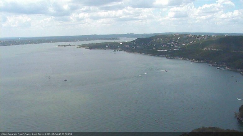 Lake Travis webcam, July 14, 2019 1:40 PM CT