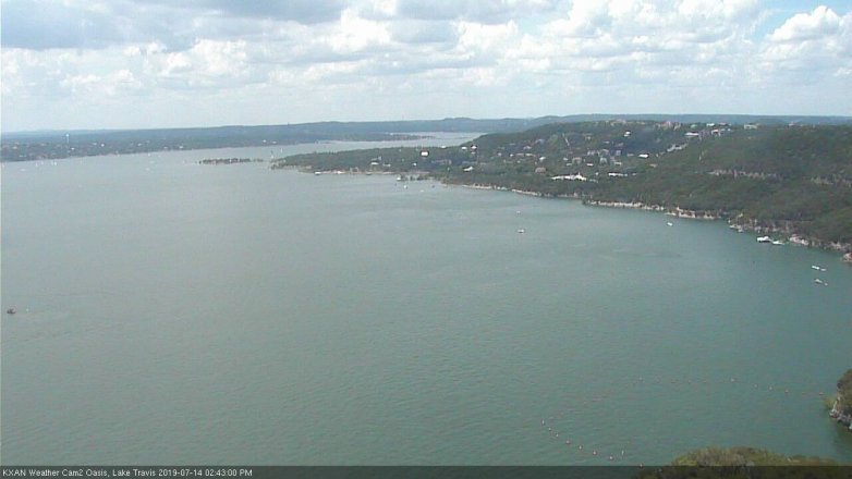 Lake Travis webcam, July 14, 2019 1:45 PM CT