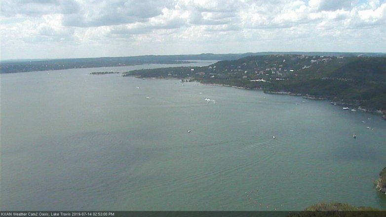 Lake Travis webcam, July 14, 2019 1:55 PM CT