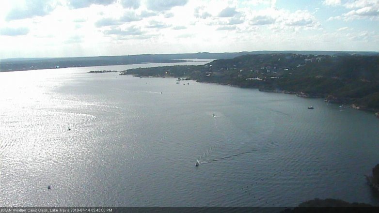 Lake Travis webcam, July 14, 2019 4:45 PM CT