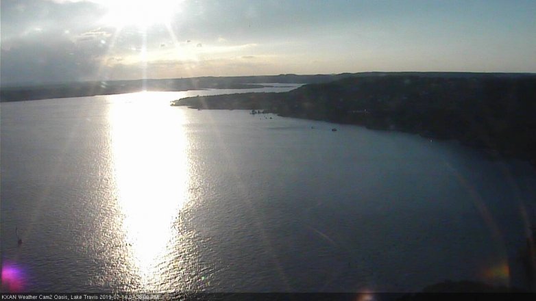 Lake Travis webcam, July 14, 2019 6:40 PM CT