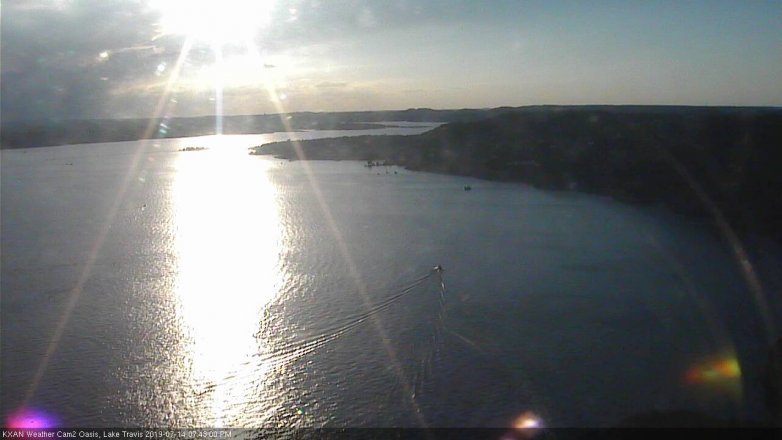 Lake Travis webcam, July 14, 2019 6:45 PM CT