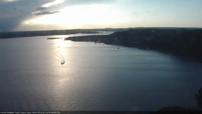 Lake Travis webcam, July 14, 2019 6:50 PM CT