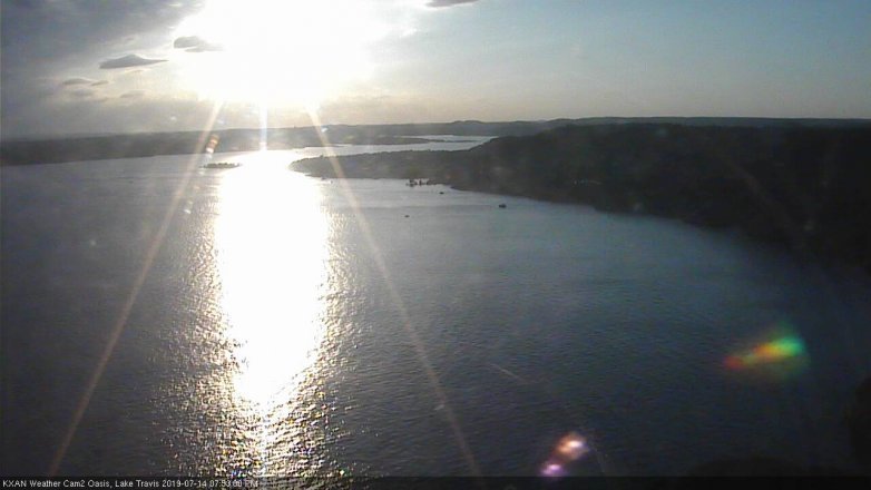 Lake Travis webcam, July 14, 2019 6:55 PM CT