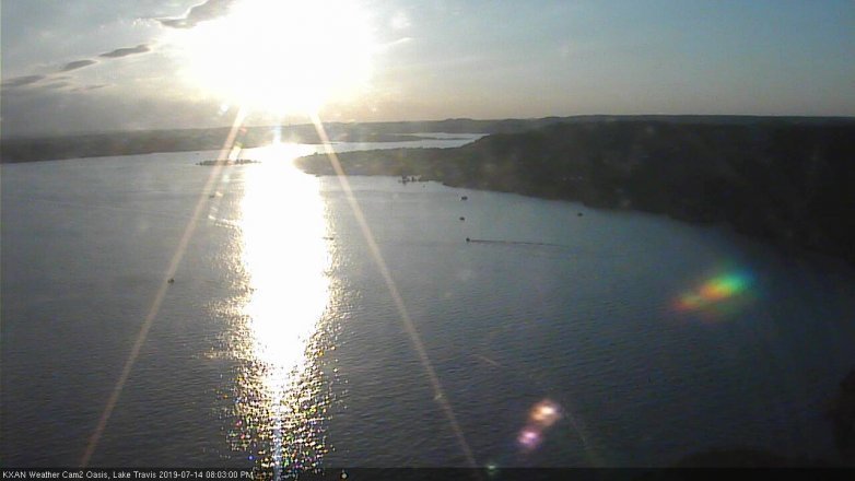 Lake Travis webcam, July 14, 2019 7:05 PM CT