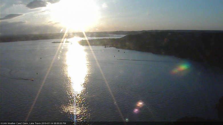 Lake Travis webcam, July 14, 2019 7:10 PM CT