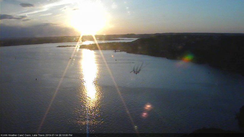 Lake Travis webcam, July 14, 2019 7:20 PM CT