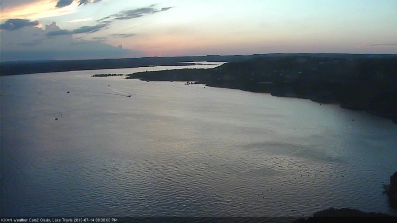 Lake Travis webcam, July 14, 2019 7:40 PM CT