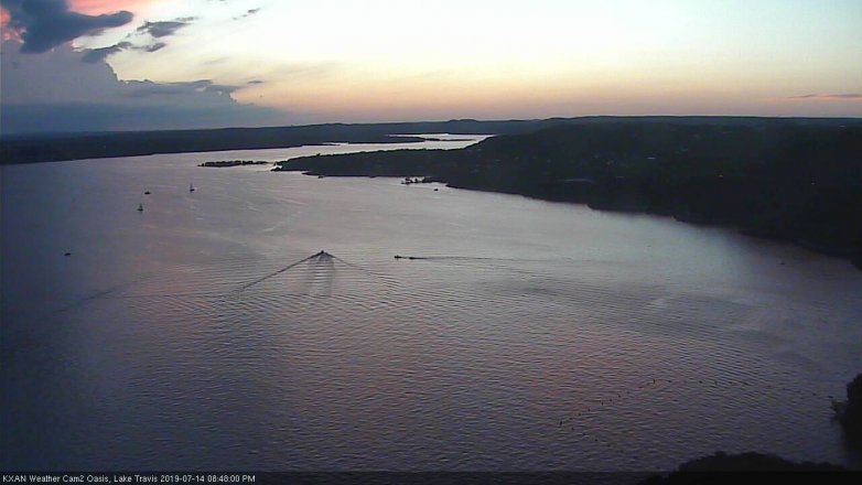 Lake Travis webcam, July 14, 2019 7:50 PM CT