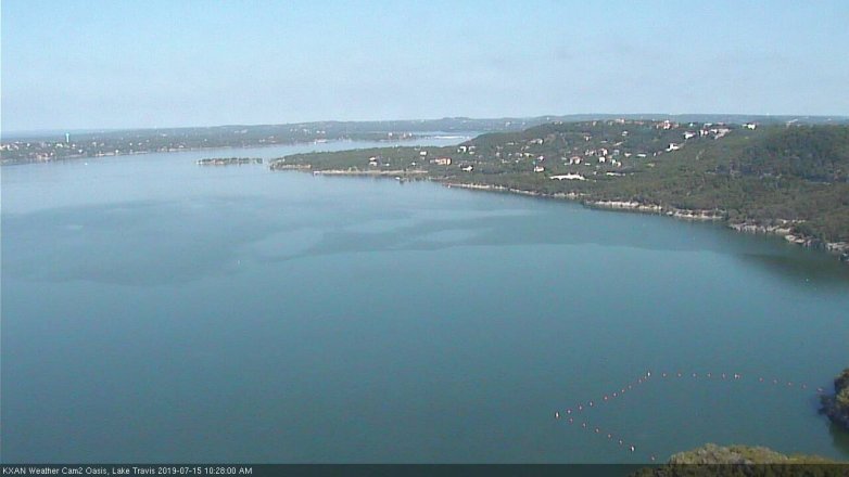 Lake Travis webcam, July 15, 2019 9:30 AM CT