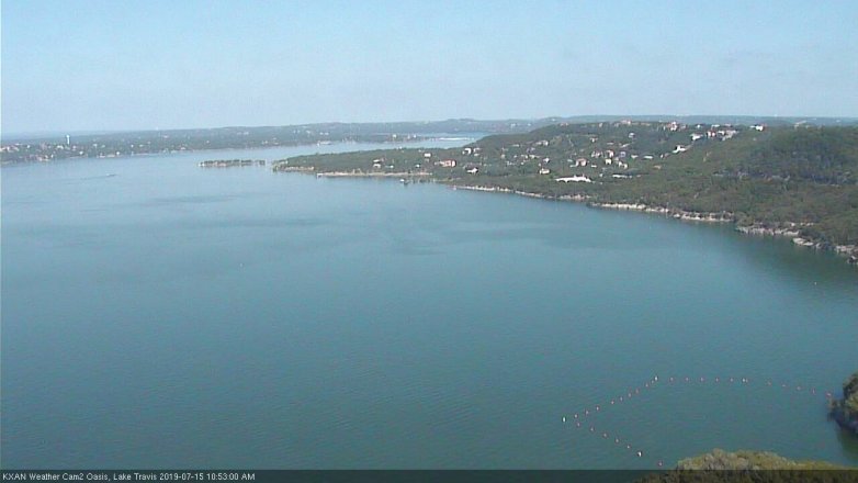 Lake Travis webcam, July 15, 2019 9:55 AM CT