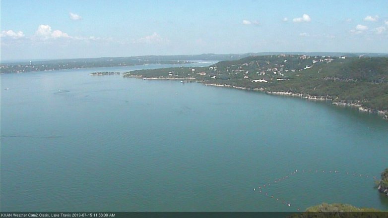 Lake Travis webcam, July 15, 2019 11:00 AM CT